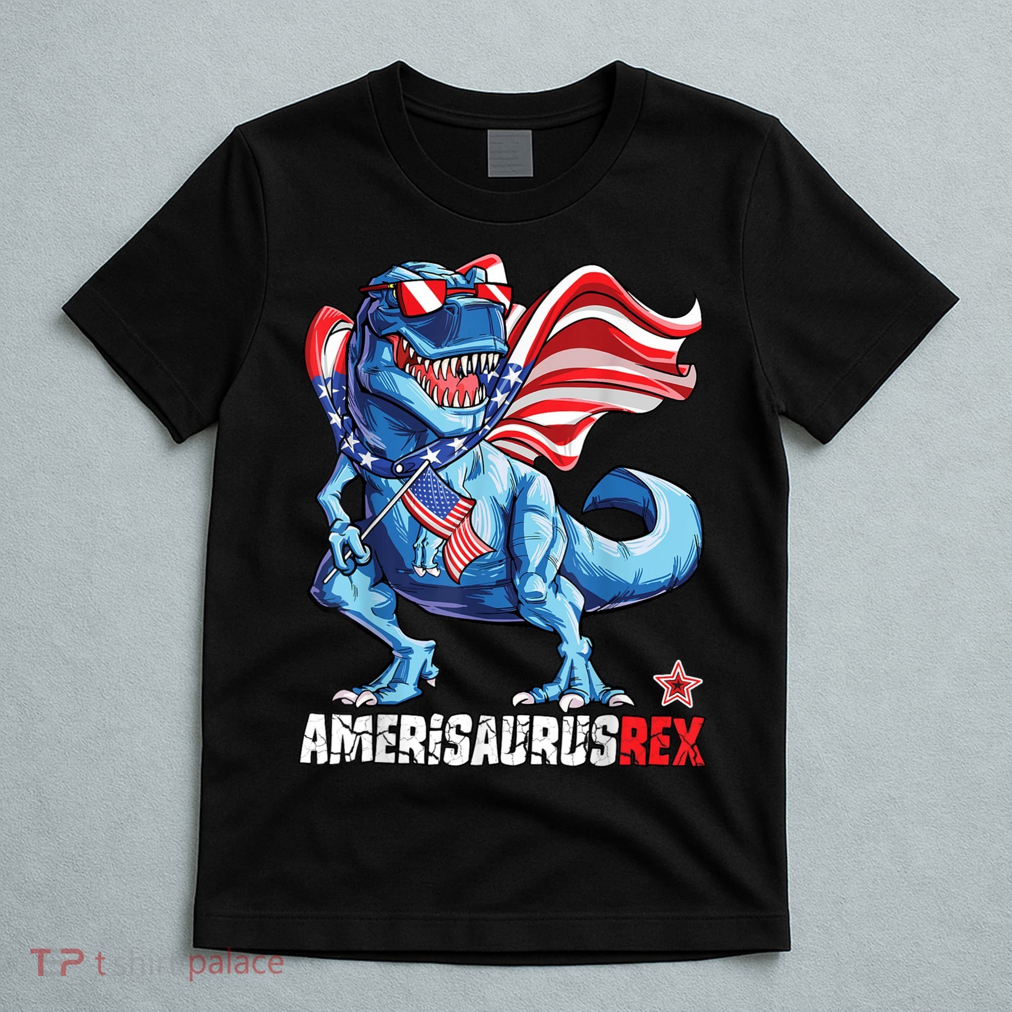 Dinosaur 4th Of July Amerisaurus T Rex Funny T-Shirt