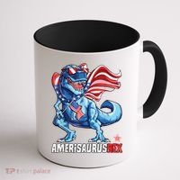 Dinosaur 4th Of July Amerisaurus T Rex Funny Coffee Mug thumb 1