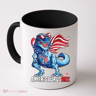 Dinosaur 4th Of July Amerisaurus T Rex Funny Coffee Mug