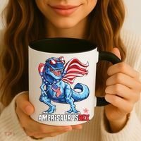 Dinosaur 4th Of July Amerisaurus T Rex Funny Coffee Mug thumb 3