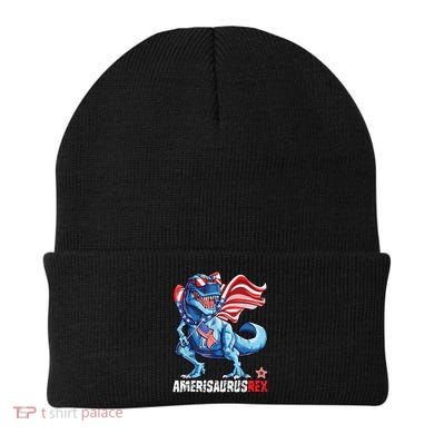 Dinosaur 4th Of July Amerisaurus T Rex Funny Beanie
