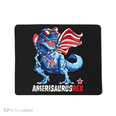 Dinosaur 4th Of July Amerisaurus T Rex Funny Mousepad