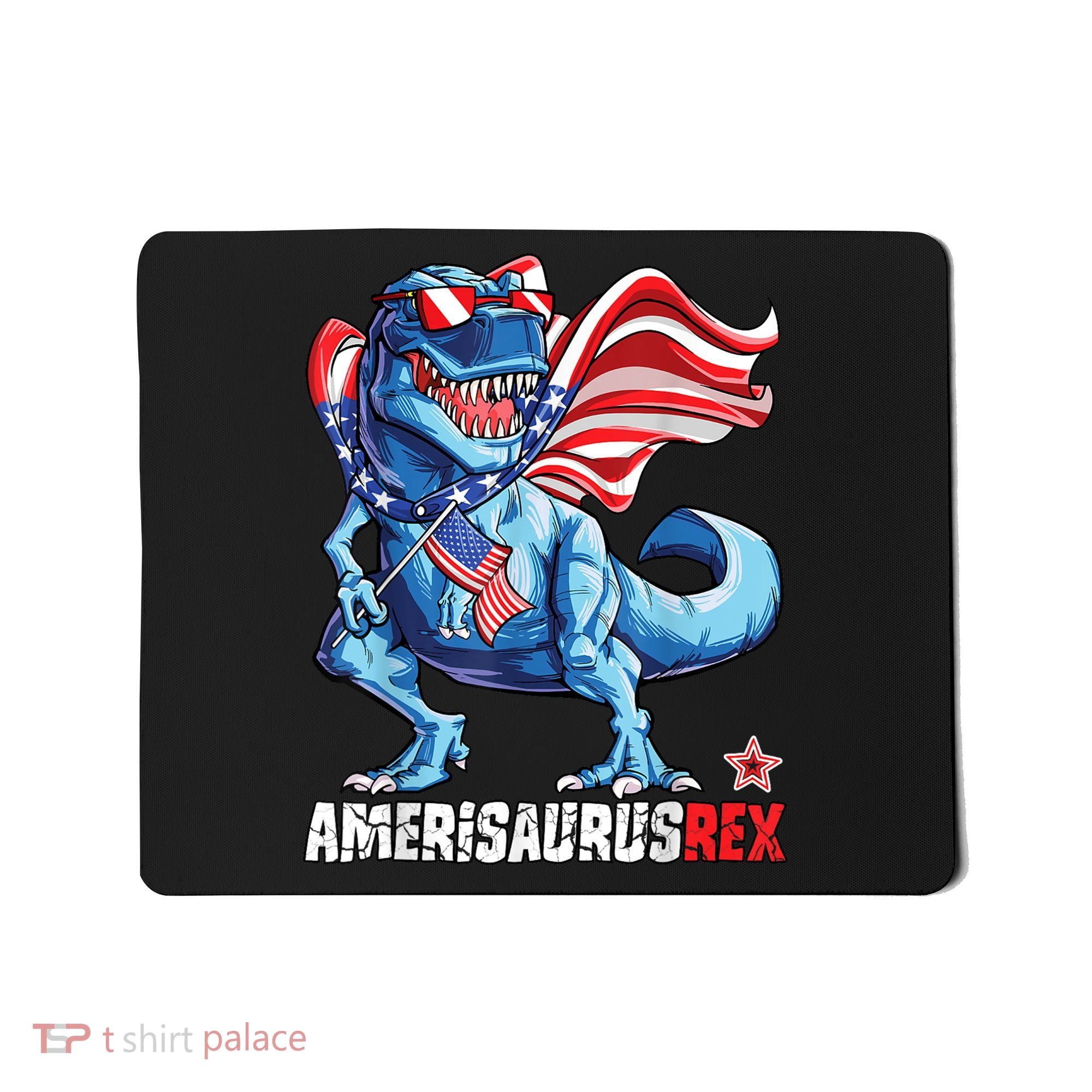 Dinosaur 4th Of July Amerisaurus T Rex Funny Mousepad