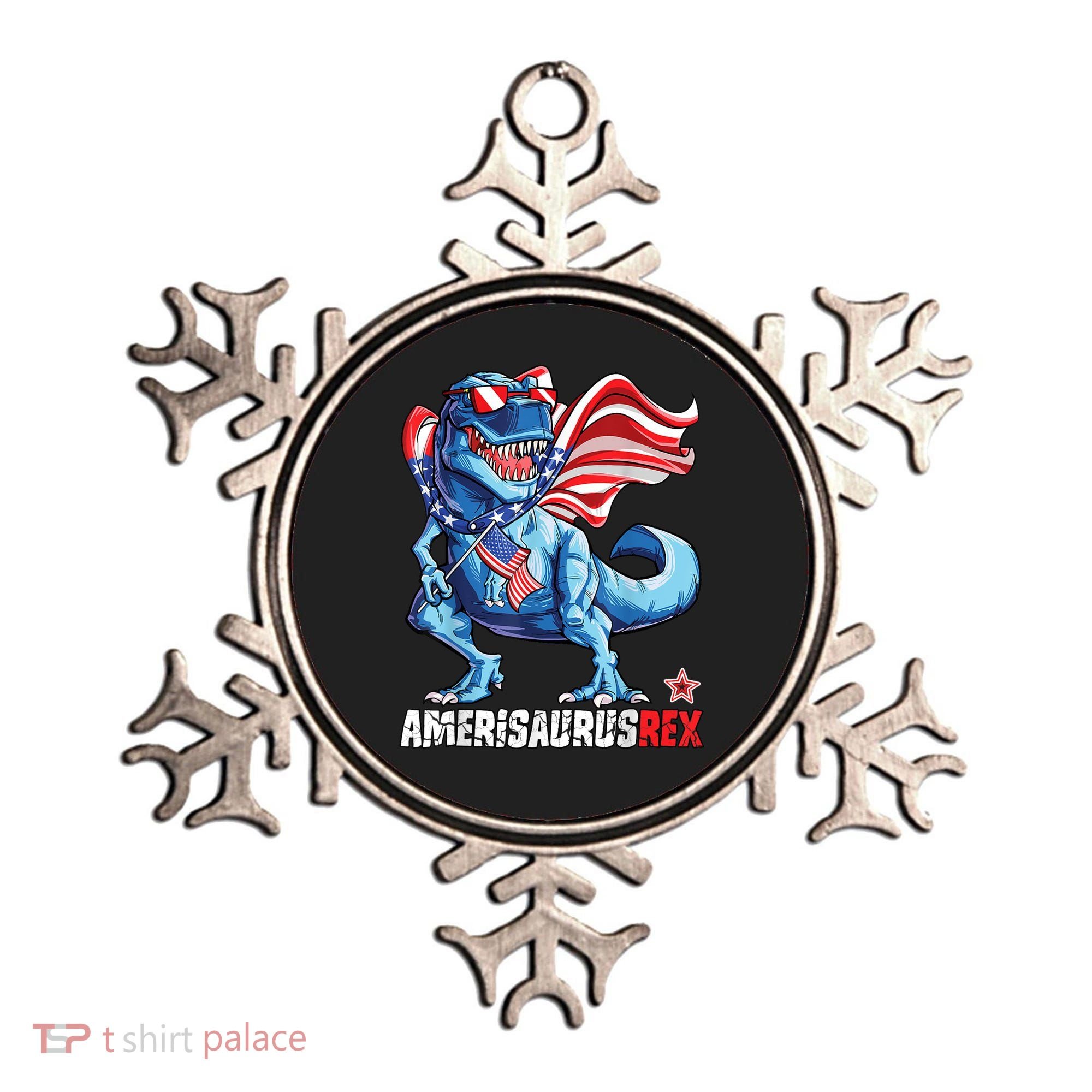 Dinosaur 4th Of July Amerisaurus T Rex Funny Ornament