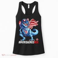 Dinosaur 4th Of July Amerisaurus T Rex Funny Women's Tank Top thumb 0