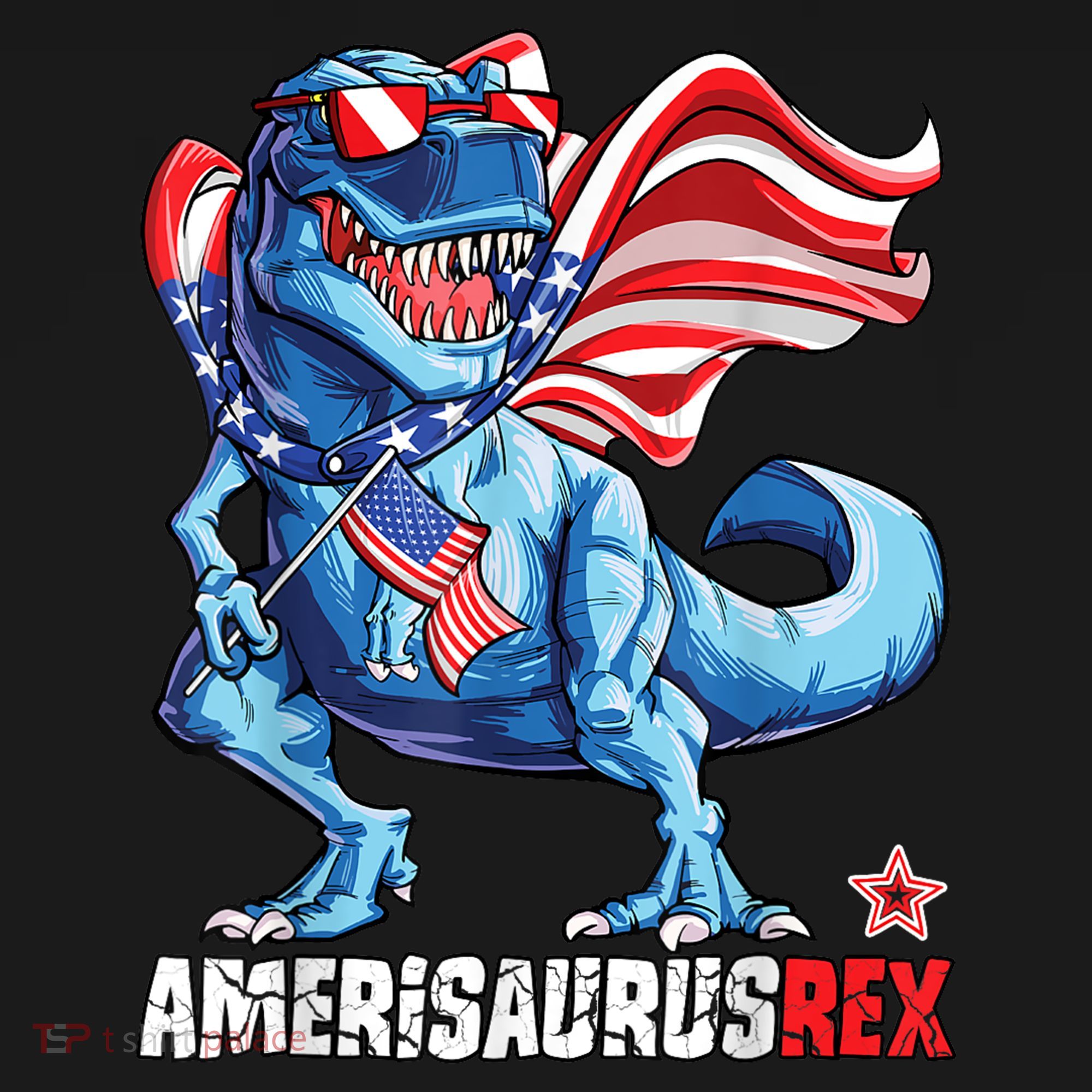 Dinosaur 4th Of July Amerisaurus T Rex Funny Women's Tank Top