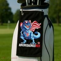 Dinosaur 4th Of July Amerisaurus T Rex Funny Golf Towel thumb 2