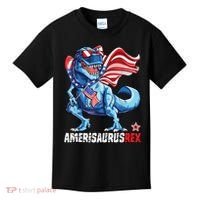 Dinosaur 4th Of July Amerisaurus T Rex Funny Kids T-Shirt thumb 0