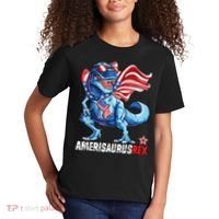 Dinosaur 4th Of July Amerisaurus T Rex Funny Kids T-Shirt thumb 2