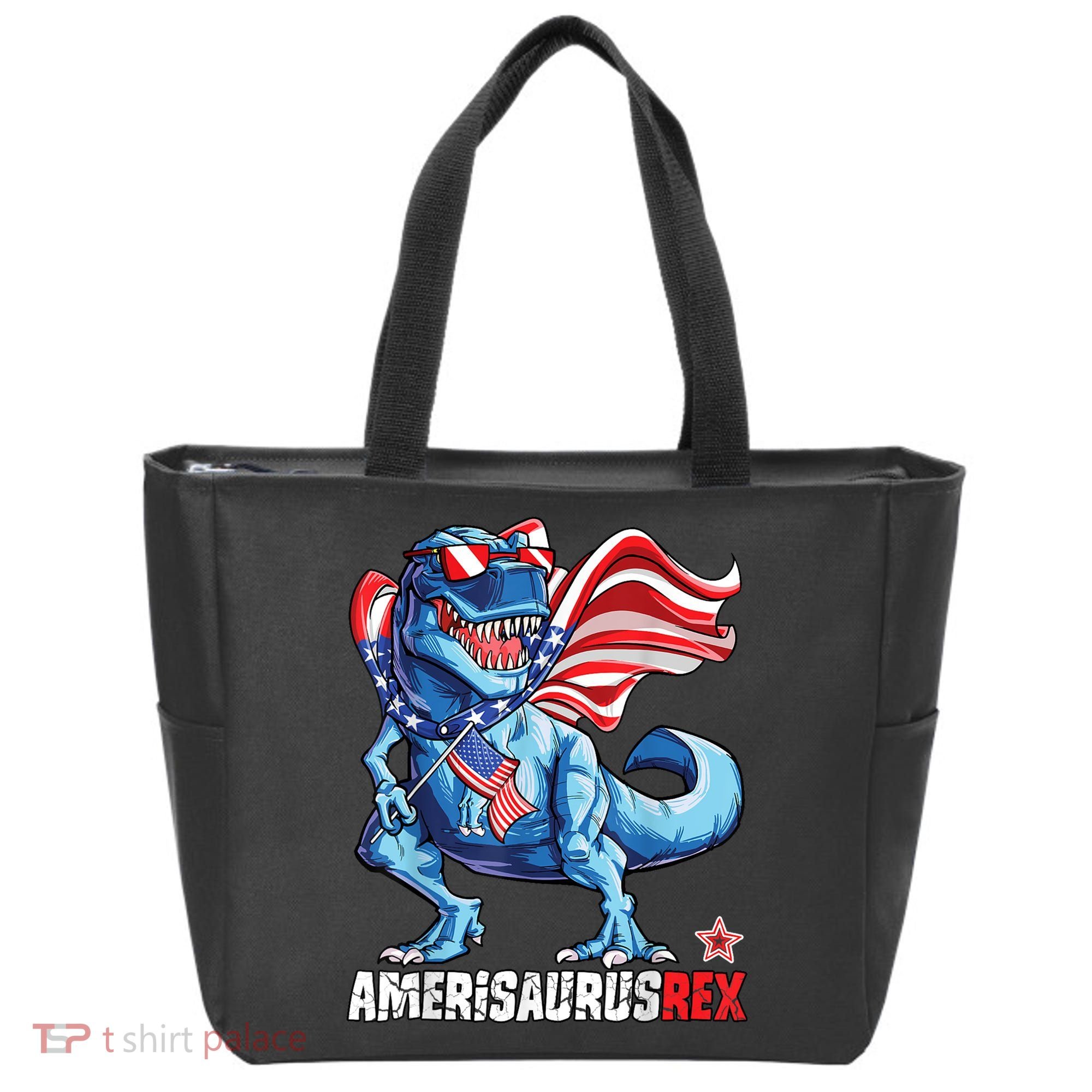 Dinosaur 4th Of July Amerisaurus T Rex Funny Tote Bag
