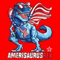 Dinosaur 4th Of July Amerisaurus T Rex Funny Santa Hat thumb 1