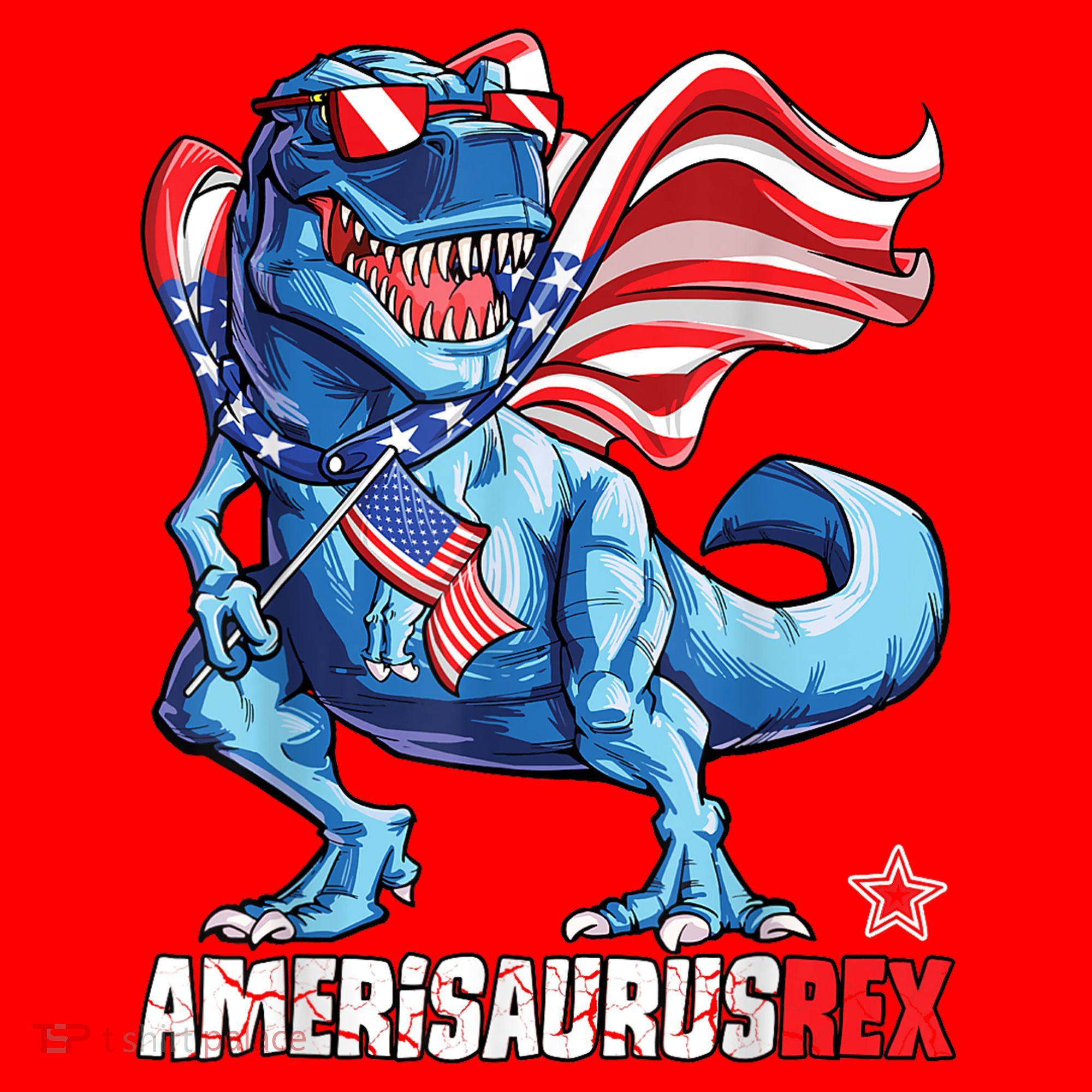 Dinosaur 4th Of July Amerisaurus T Rex Funny Santa Hat