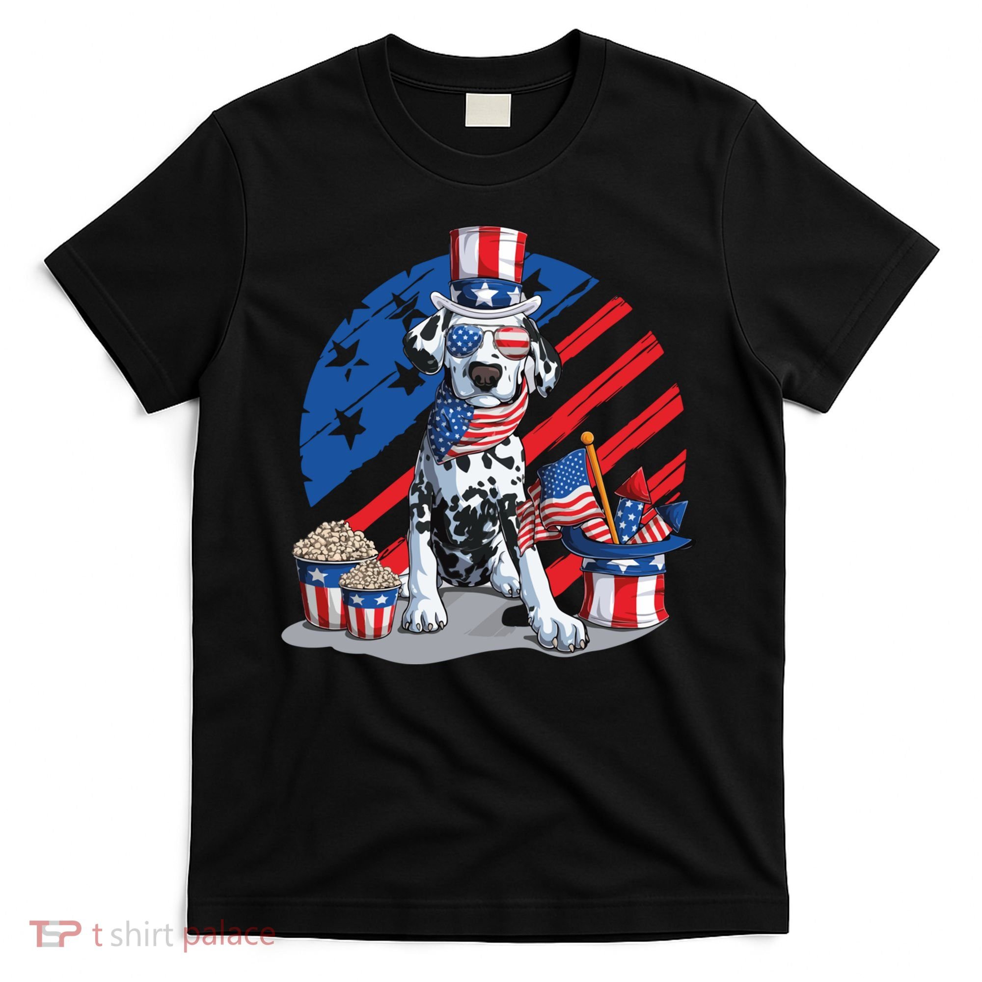 Dalmatian 4th Of July American Sunglasses Dog Puppy Usa Gift T-Shirt