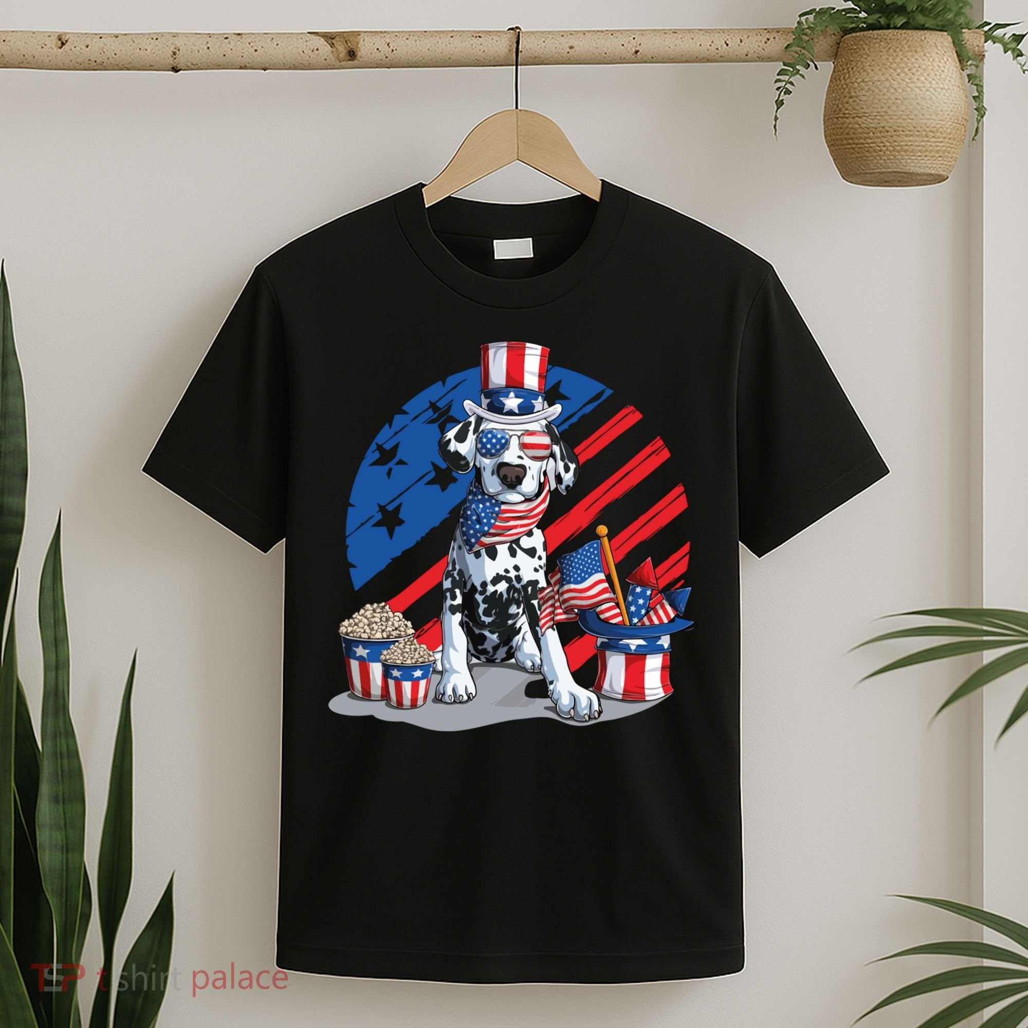 Dalmatian 4th Of July American Sunglasses Dog Puppy Usa Gift T-Shirt