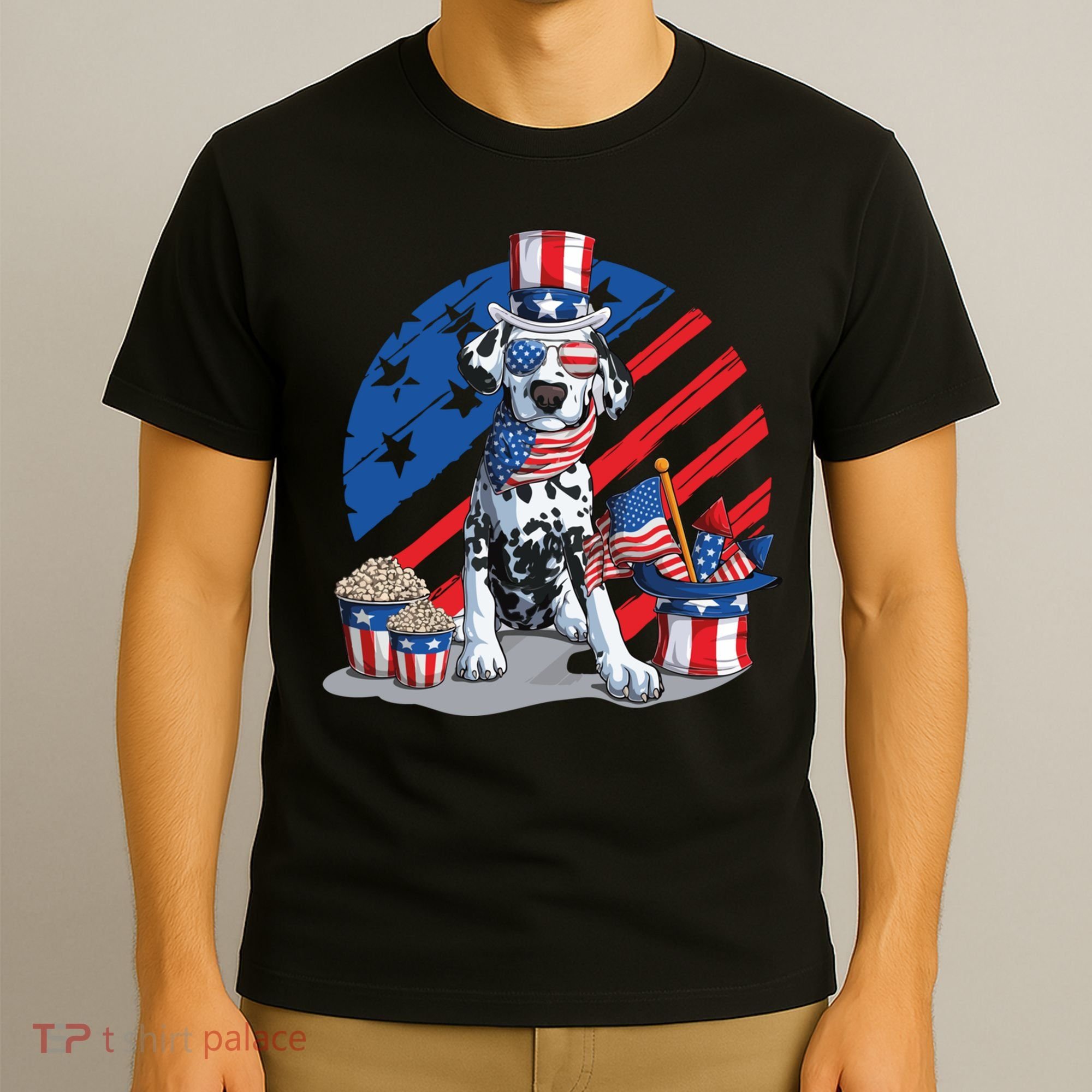 Dalmatian 4th Of July American Sunglasses Dog Puppy Usa Gift T-Shirt