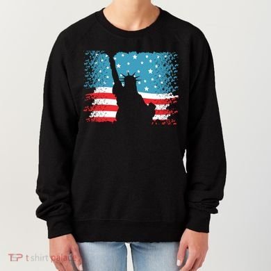 Distressed 4th Of July Liberty Flag Women's Sweatshirt