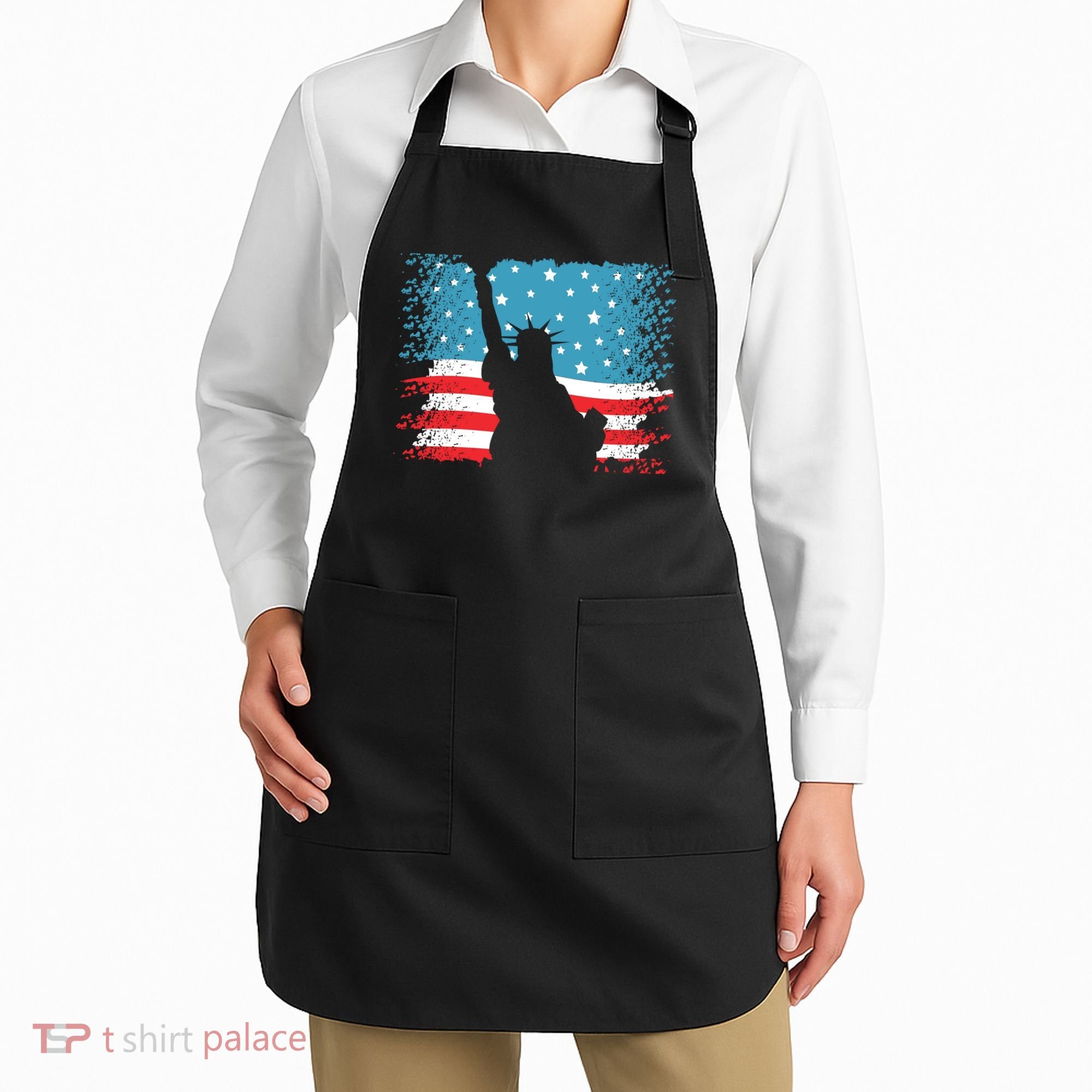 Distressed 4th Of July Liberty Flag Apron