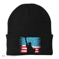 Distressed 4th Of July Liberty Flag Beanie thumb 0