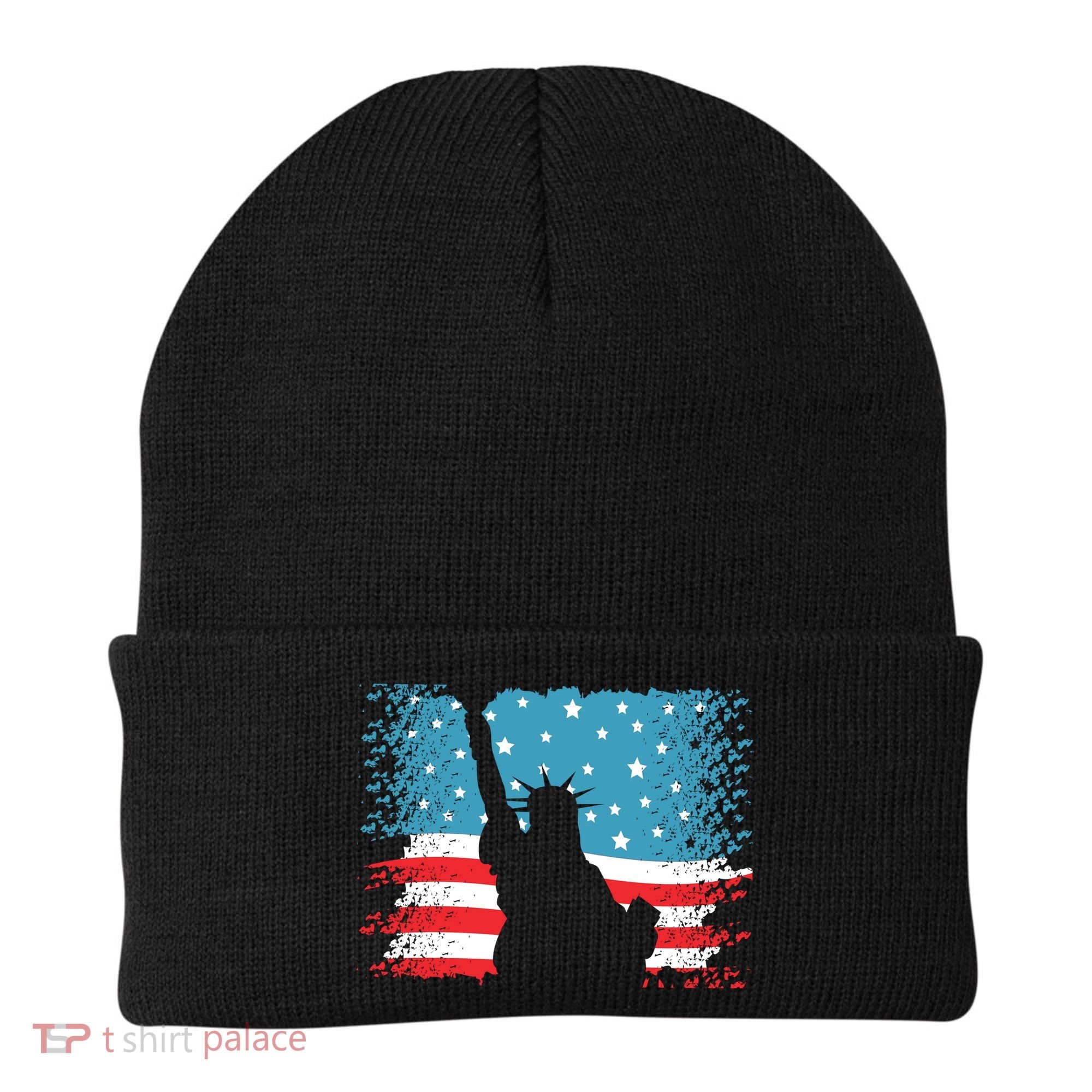Distressed 4th Of July Liberty Flag Beanie