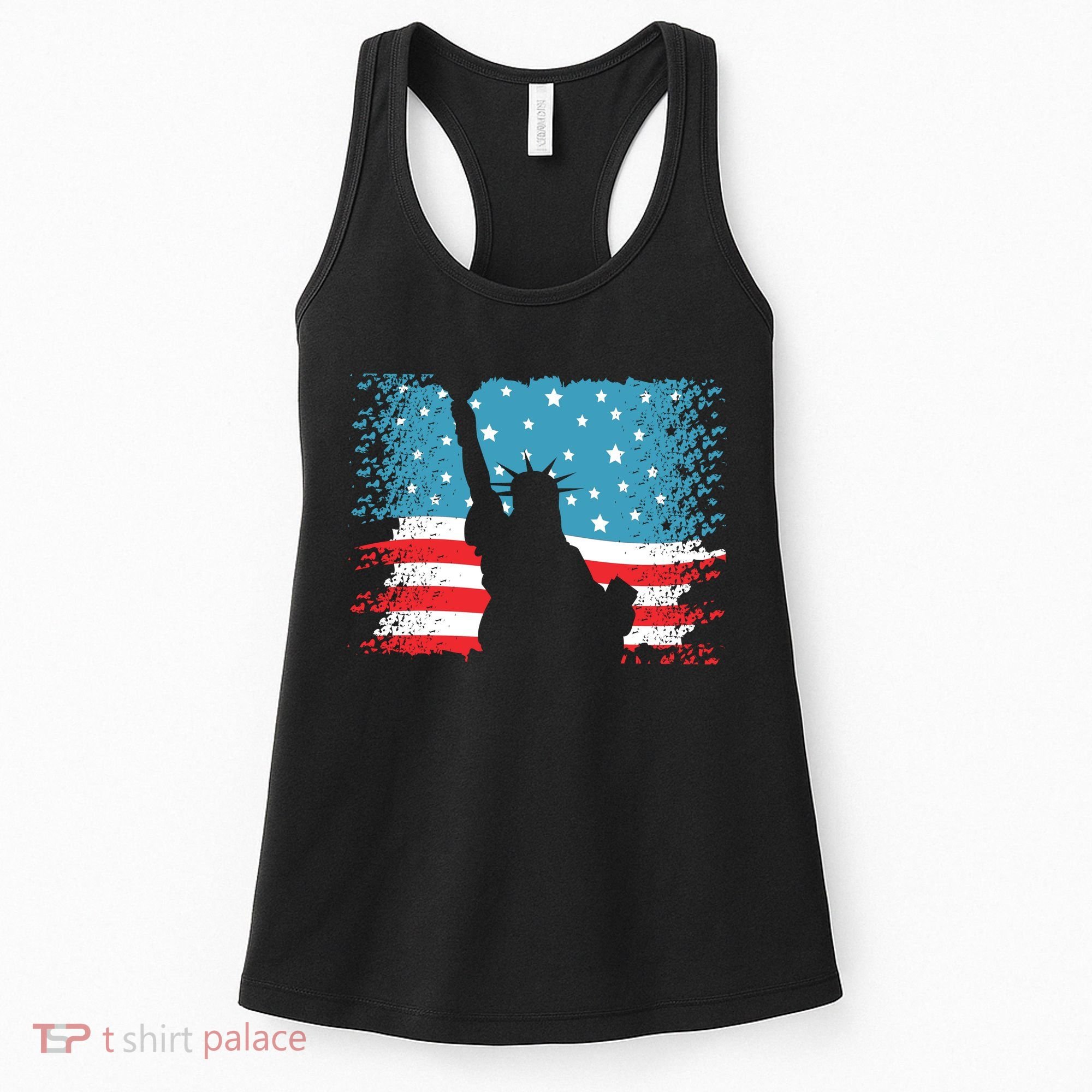 Distressed 4th Of July Liberty Flag Women's Tank Top