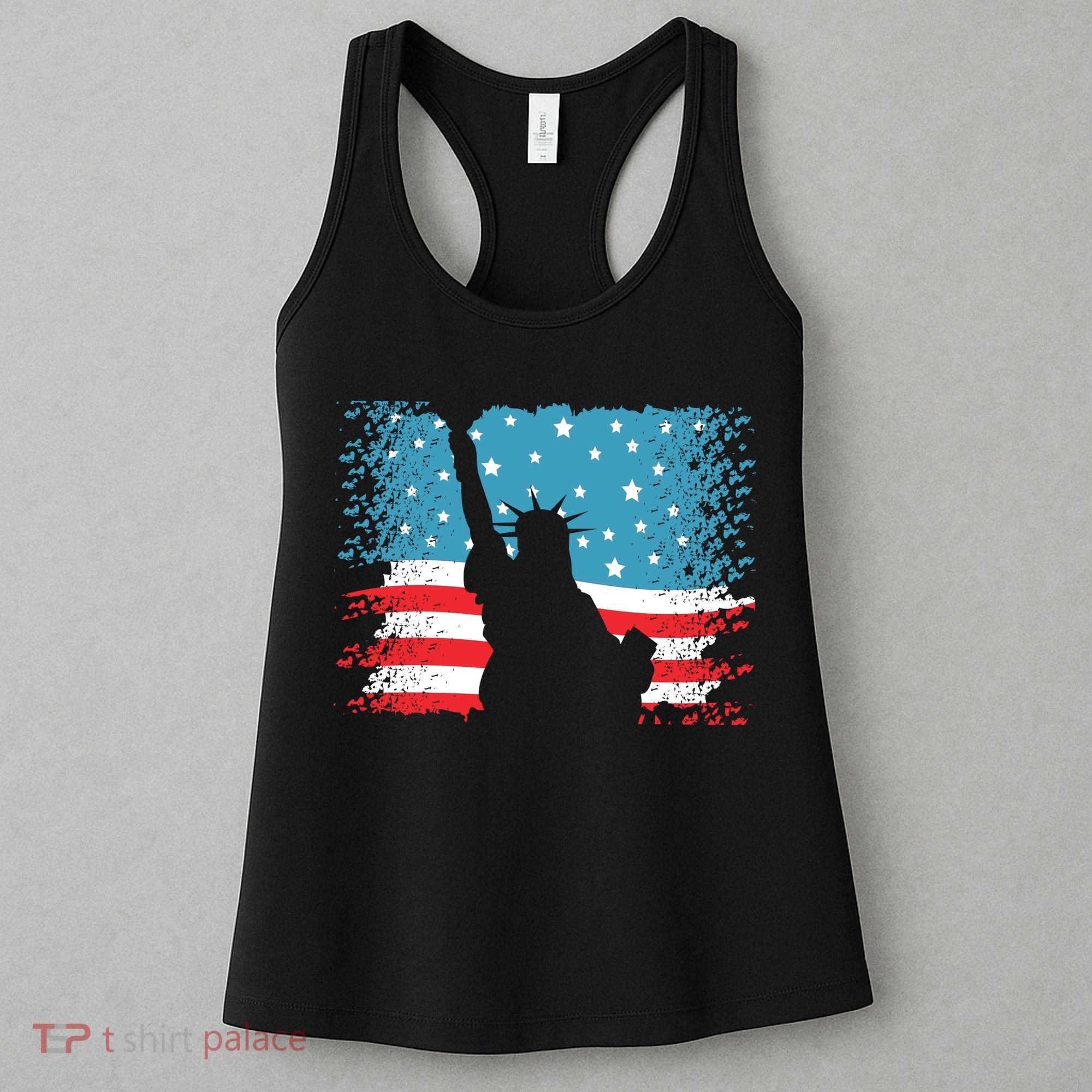 Distressed 4th Of July Liberty Flag Women's Tank Top