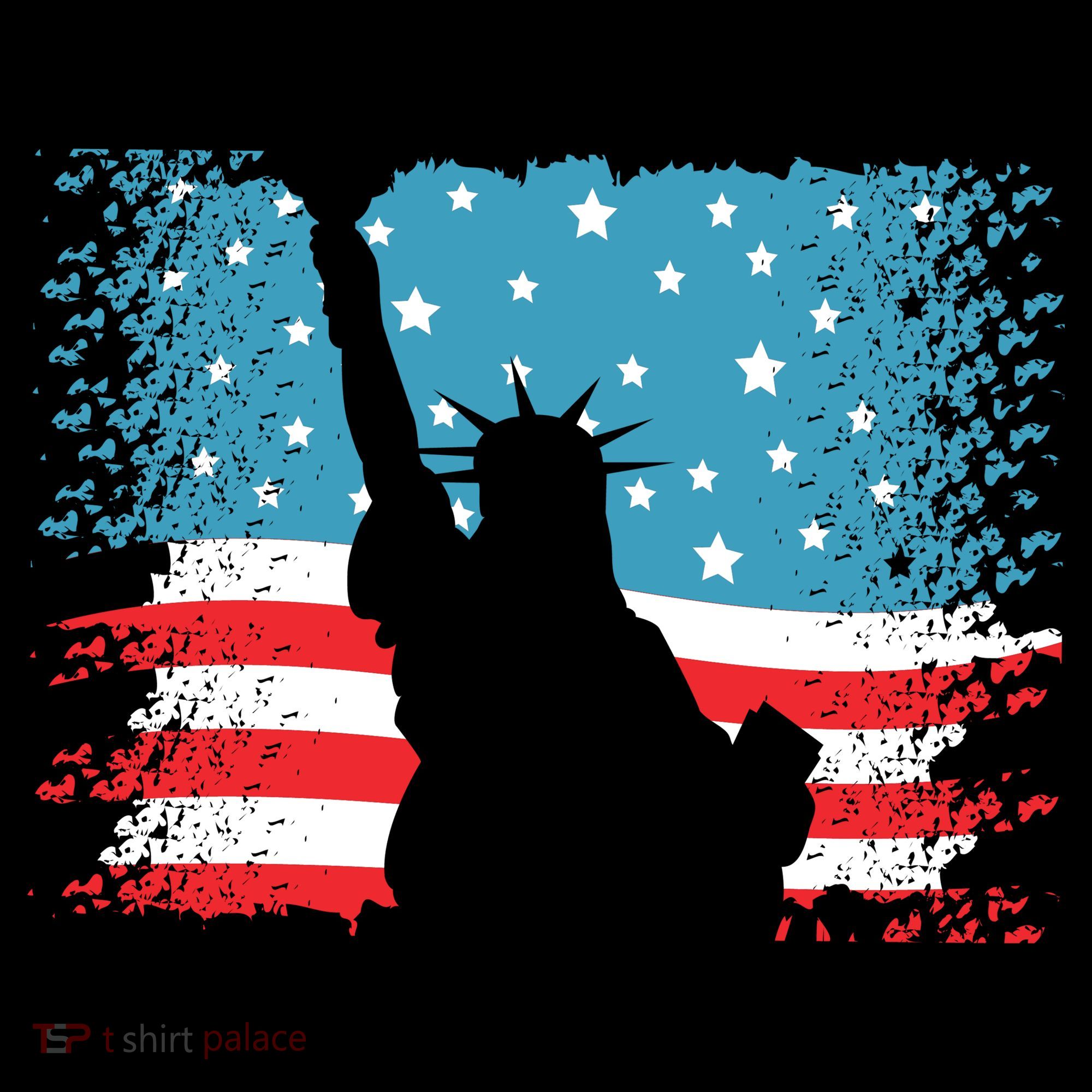 Distressed 4th Of July Liberty Flag Women's Tank Top