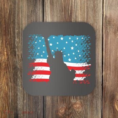 Distressed 4th Of July Liberty Flag Coaster