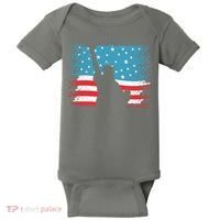 Distressed 4th Of July Liberty Flag Baby Bodysuit thumb 0