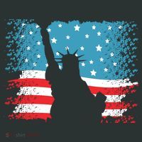 Distressed 4th Of July Liberty Flag Baby Bodysuit thumb 2