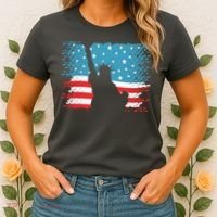 Distressed 4th Of July Liberty Flag Women's T-Shirt thumb 2