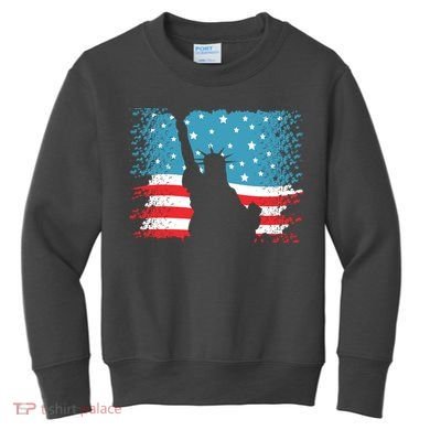 Distressed 4th Of July Liberty Flag Kids Sweatshirt