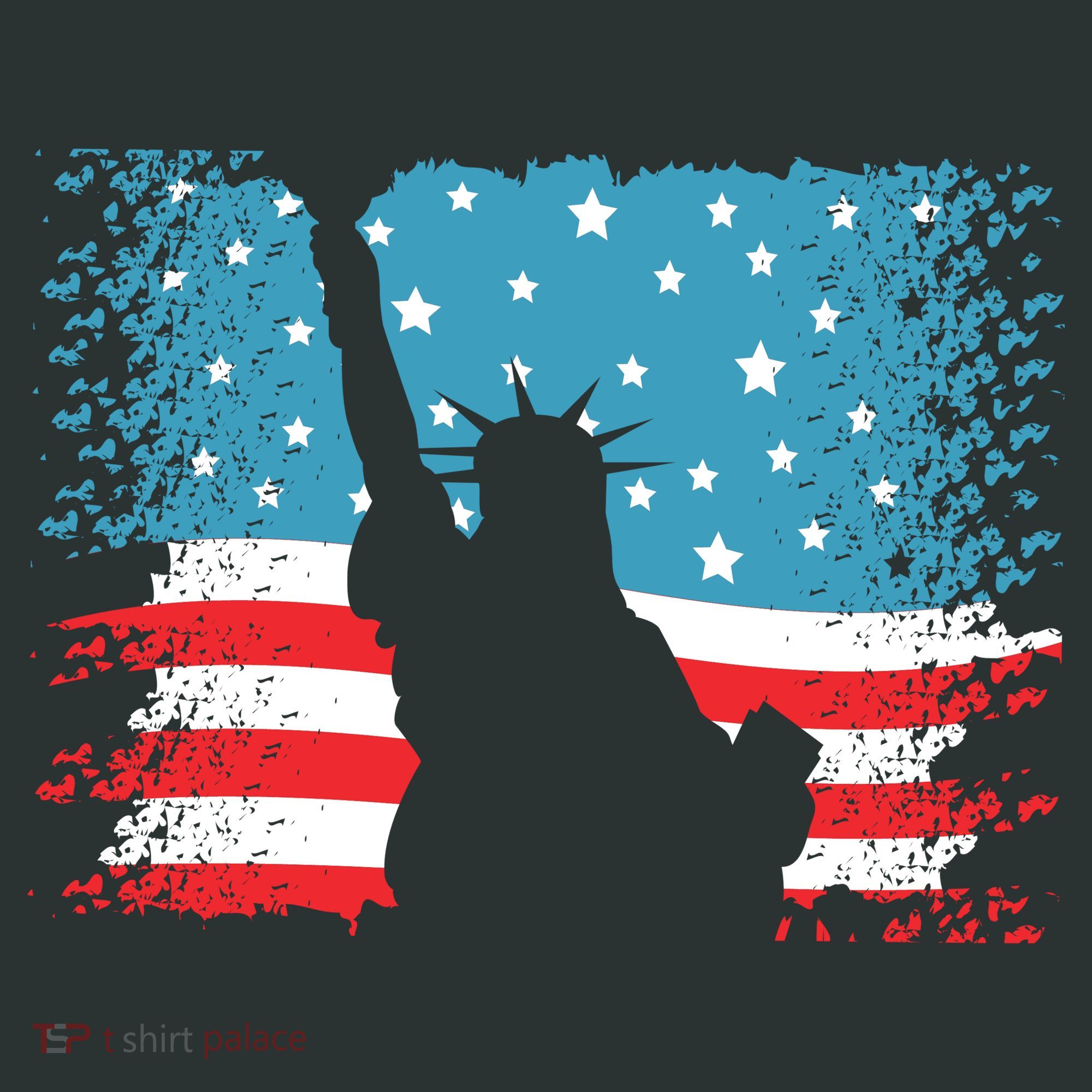 Distressed 4th Of July Liberty Flag Kids T-Shirt