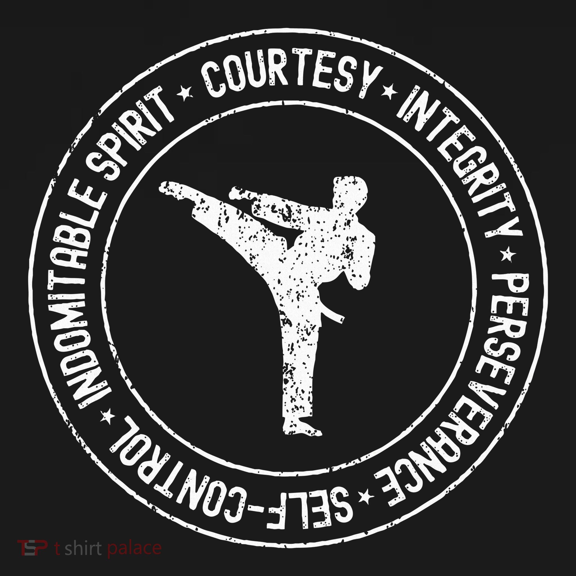 Distressed 5 Tenets Of Taekwondo Taekwondo Kicking Sweatshirt