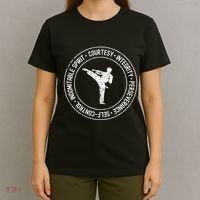 Distressed 5 Tenets Of Taekwondo Taekwondo Kicking T-Shirt thumb 4