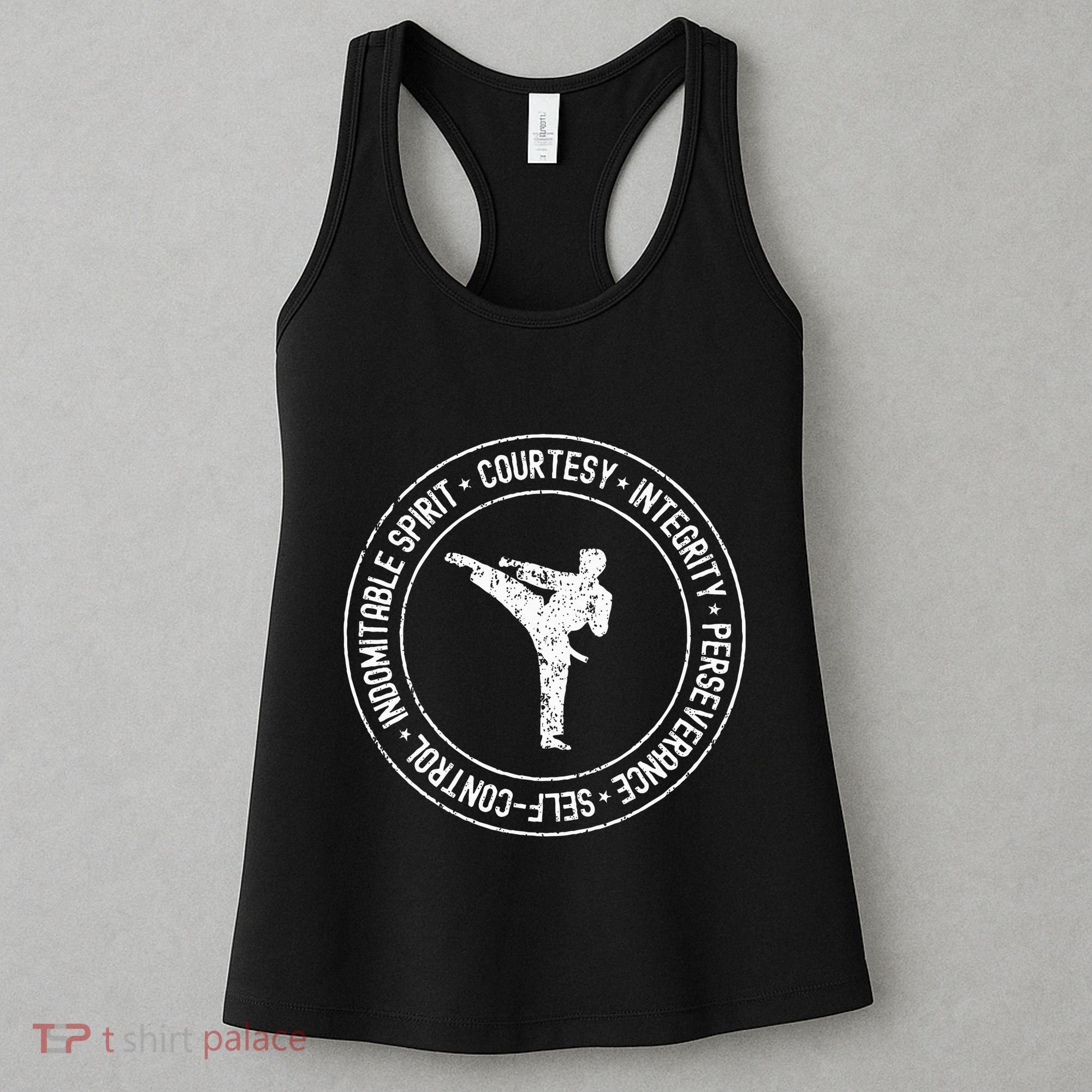 Distressed 5 Tenets Of Taekwondo Taekwondo Kicking Women's Tank Top