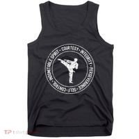 Distressed 5 Tenets Of Taekwondo Taekwondo Kicking Tank Top thumb 0