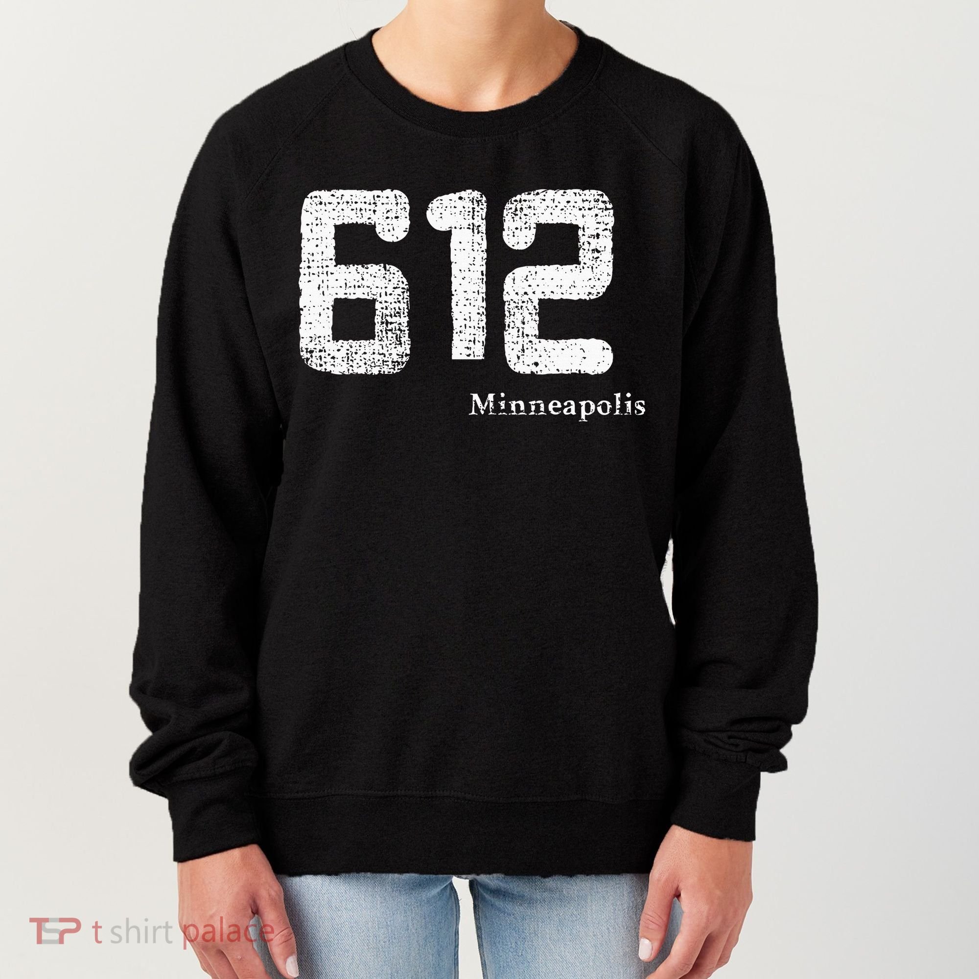 Distressed 612 Area Code Minneapolis Minnesota Women's Sweatshirt