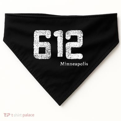 Distressed 612 Area Code Minneapolis Minnesota USA-Made Doggie Bandana