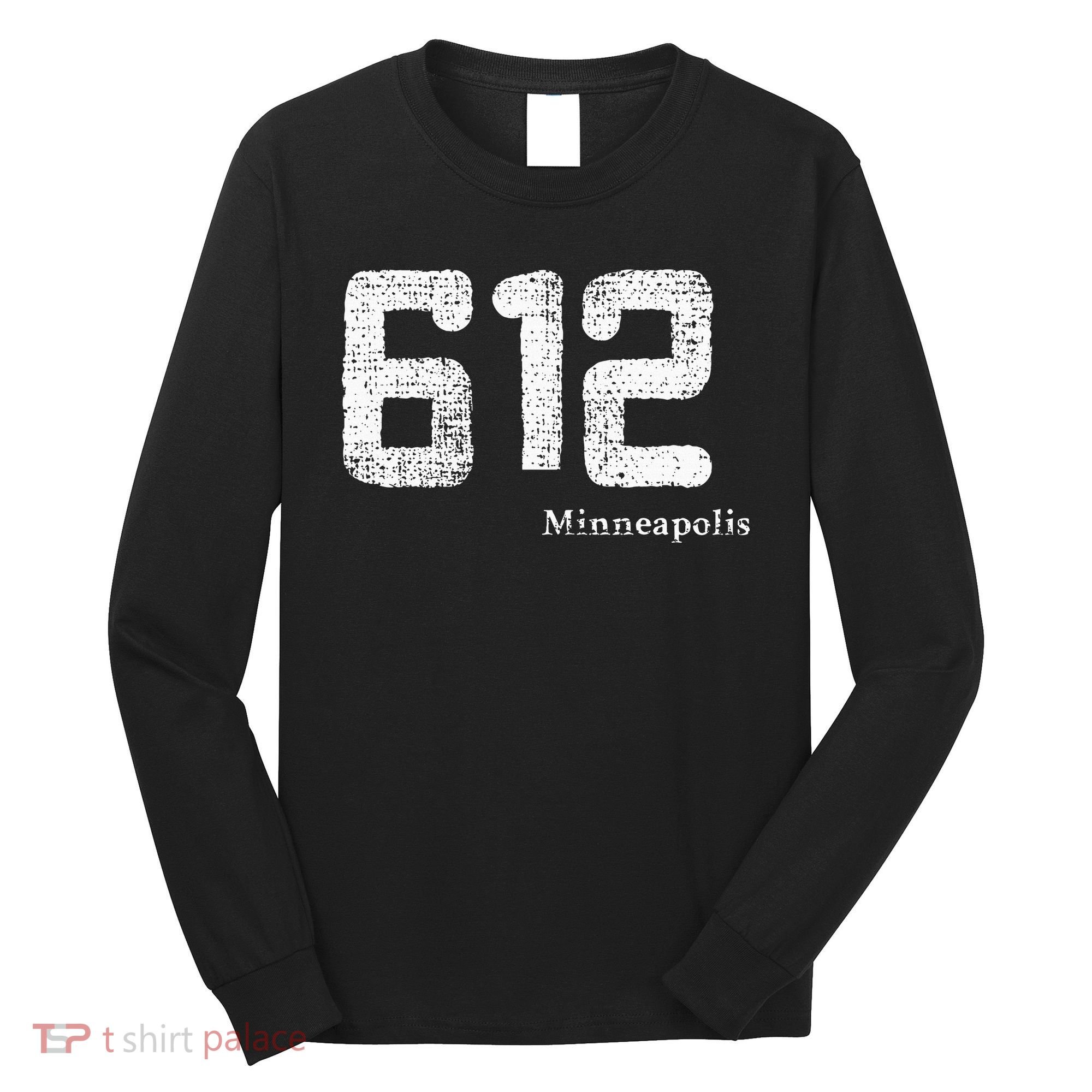 Distressed 612 Area Code Minneapolis Minnesota Long Sleeve Shirt