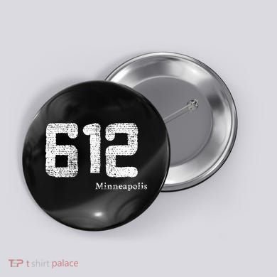 Distressed 612 Area Code Minneapolis Minnesota Button