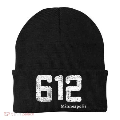 Distressed 612 Area Code Minneapolis Minnesota Beanie