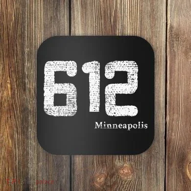 Distressed 612 Area Code Minneapolis Minnesota Coaster