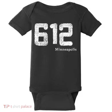 Distressed 612 Area Code Minneapolis Minnesota Baby Bodysuit