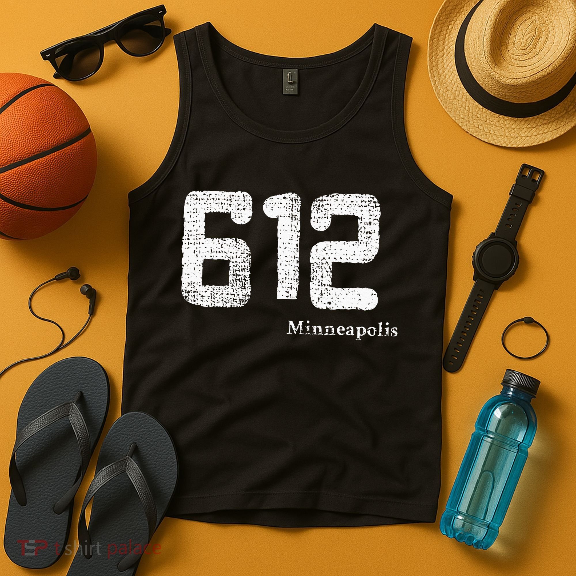 Distressed 612 Area Code Minneapolis Minnesota Tank Top