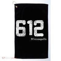 Distressed 612 Area Code Minneapolis Minnesota Golf Towel thumb 0