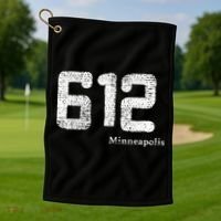 Distressed 612 Area Code Minneapolis Minnesota Golf Towel thumb 1