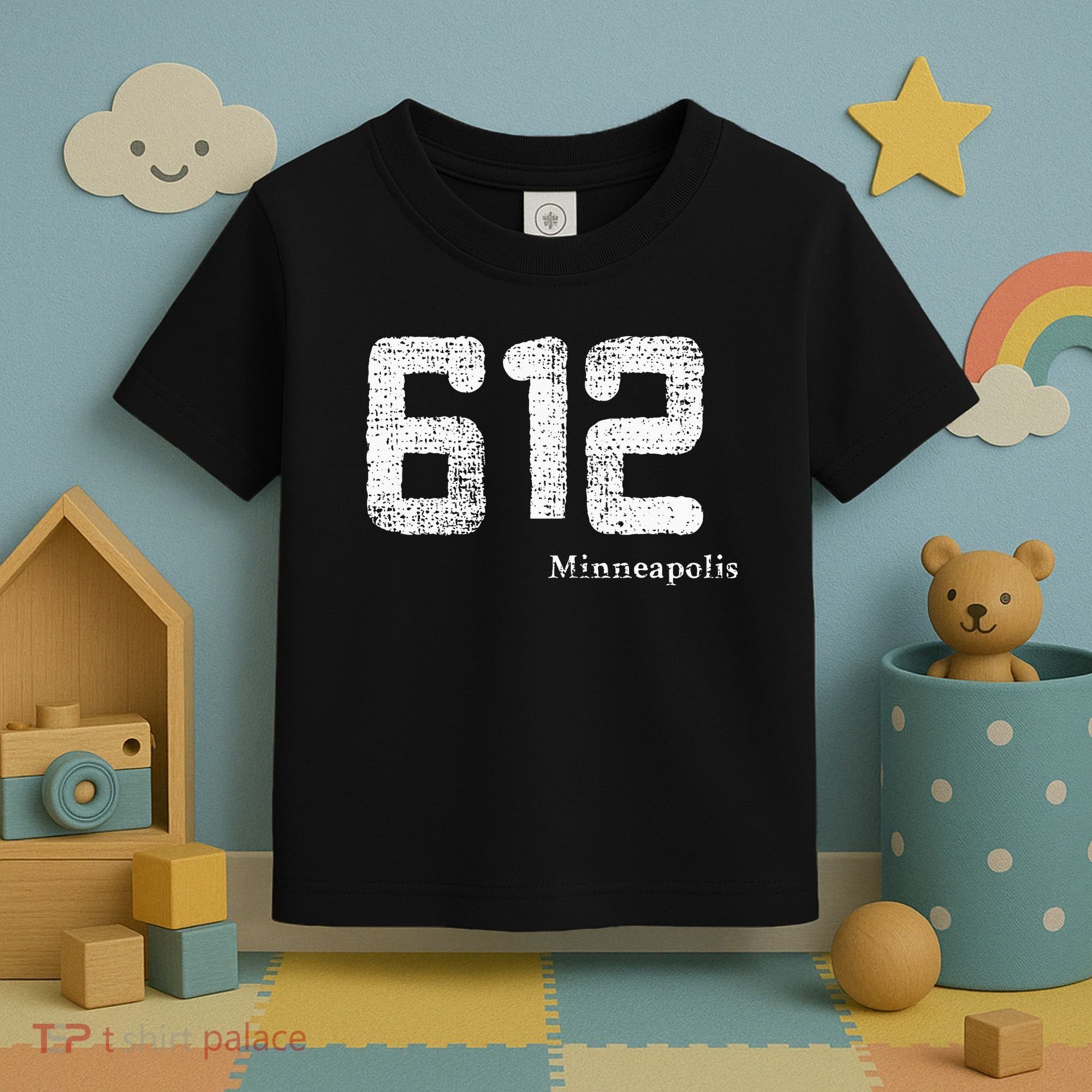 Distressed 612 Area Code Minneapolis Minnesota Toddler T-Shirt