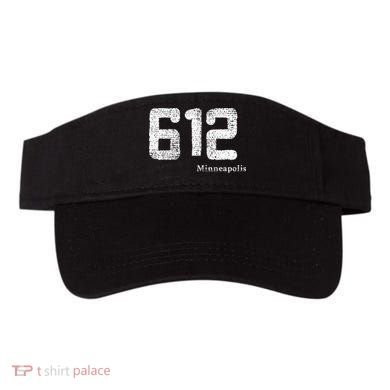 Distressed 612 Area Code Minneapolis Minnesota Visor