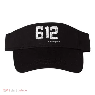 Distressed 612 Area Code Minneapolis Minnesota Visor