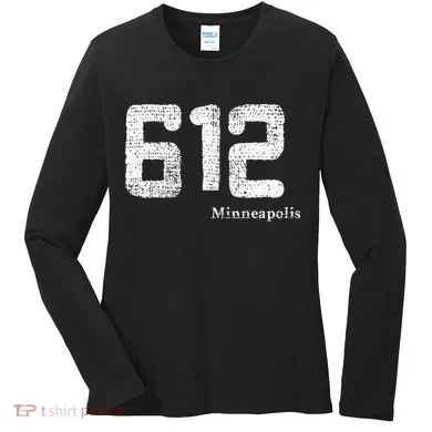 Distressed 612 Area Code Minneapolis Minnesota Women's Long Sleeve Shirt